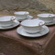 Four porcelain tea cups