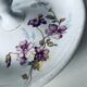 Antique enamelled metal candle holder