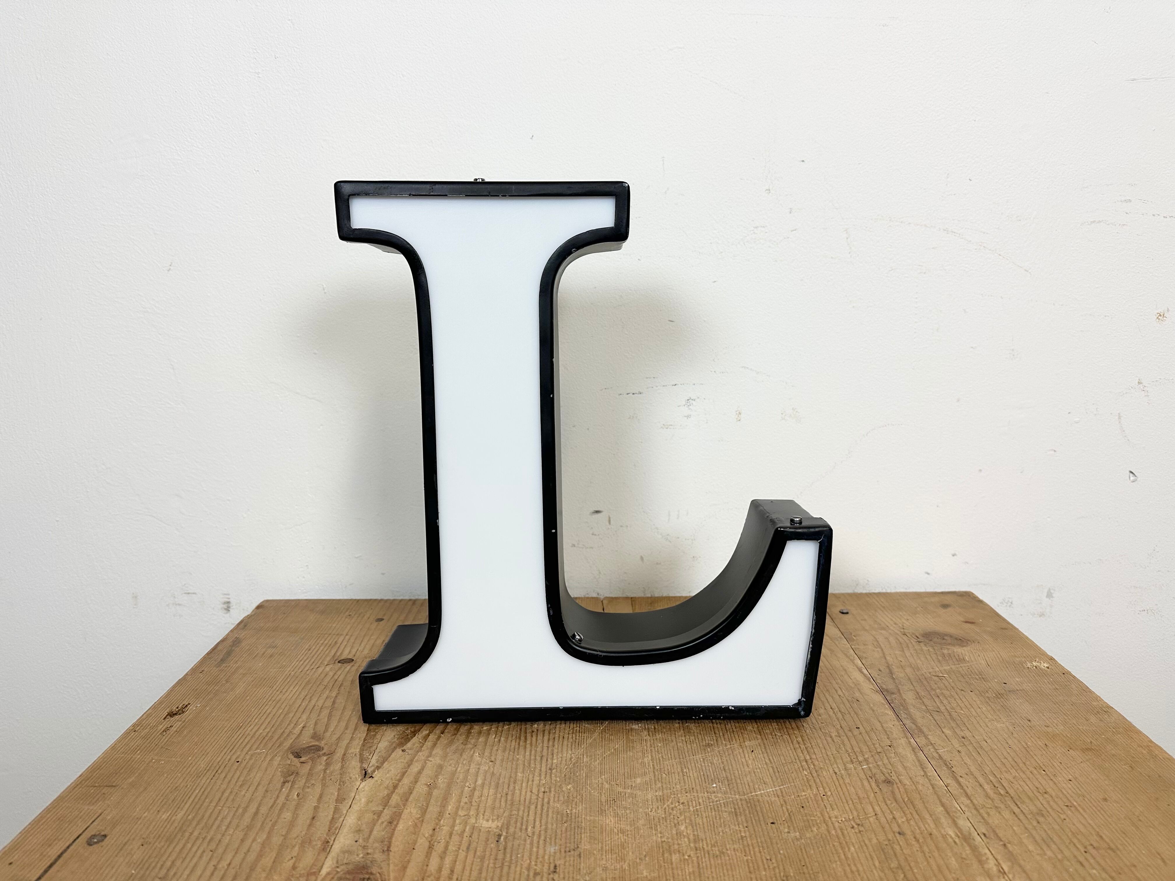 Vintage illuminated letter l , 1970s