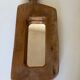 Mirror cubist shape in raw wood Formentera 1970