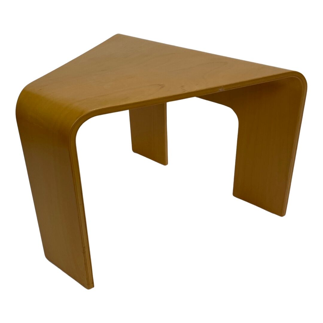 Table d’angle en bois courbé moderne du milieu du siècle années 1970
