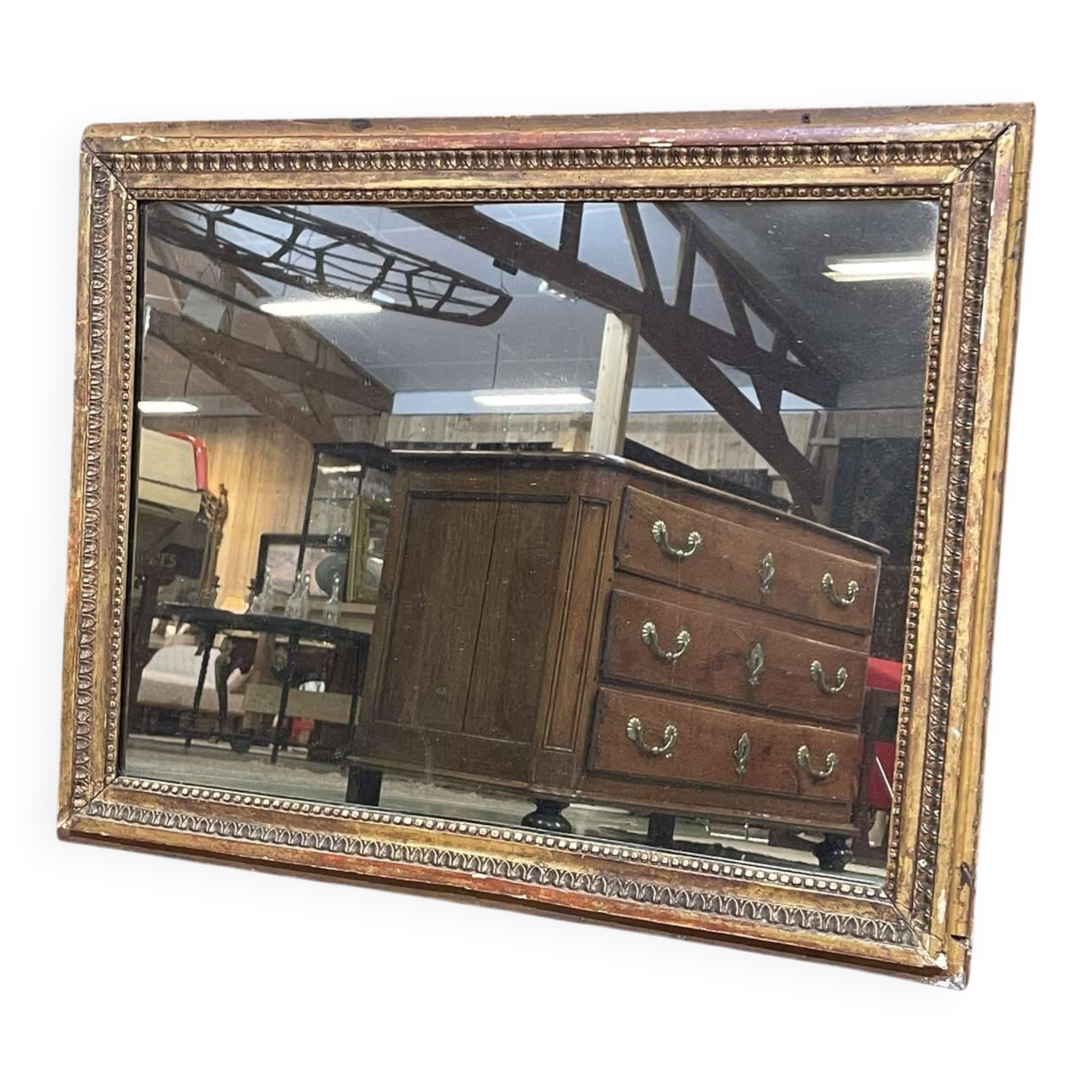 18th-century gilded wooden mirror