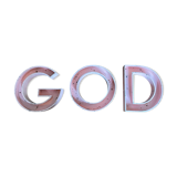Lettres d'enseigne en métal rose "god" ou "dog"