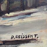 HST painting Denis Reissant "Outskirts of the city" Salon des Indépendants 1975