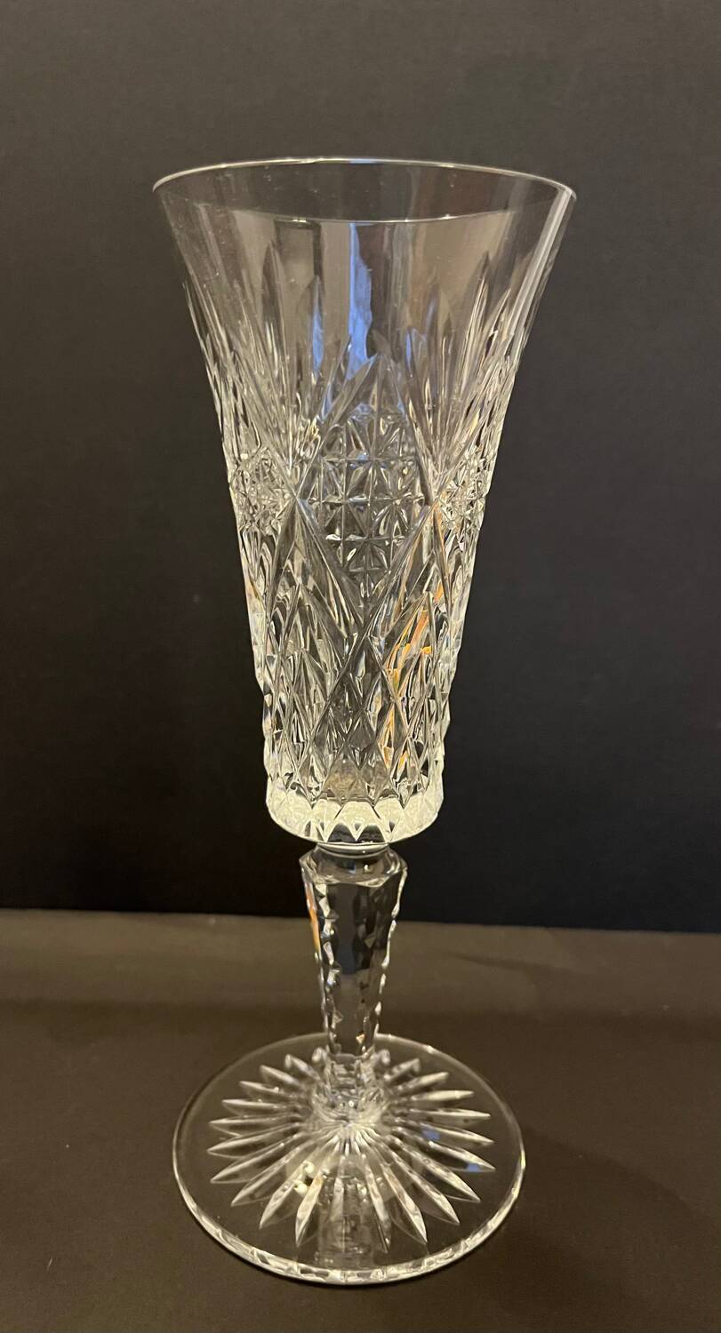 6 cut crystal champagne flutes