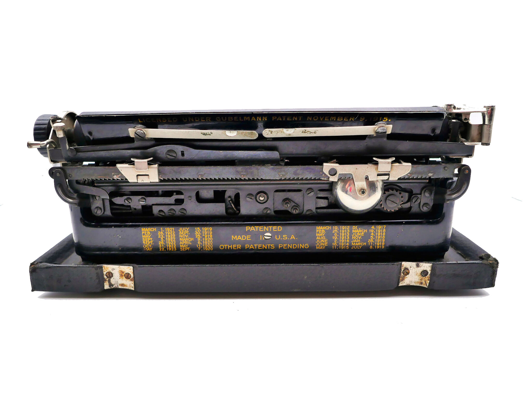 1926 new tape revised black tape underwood typewriter 3 bank