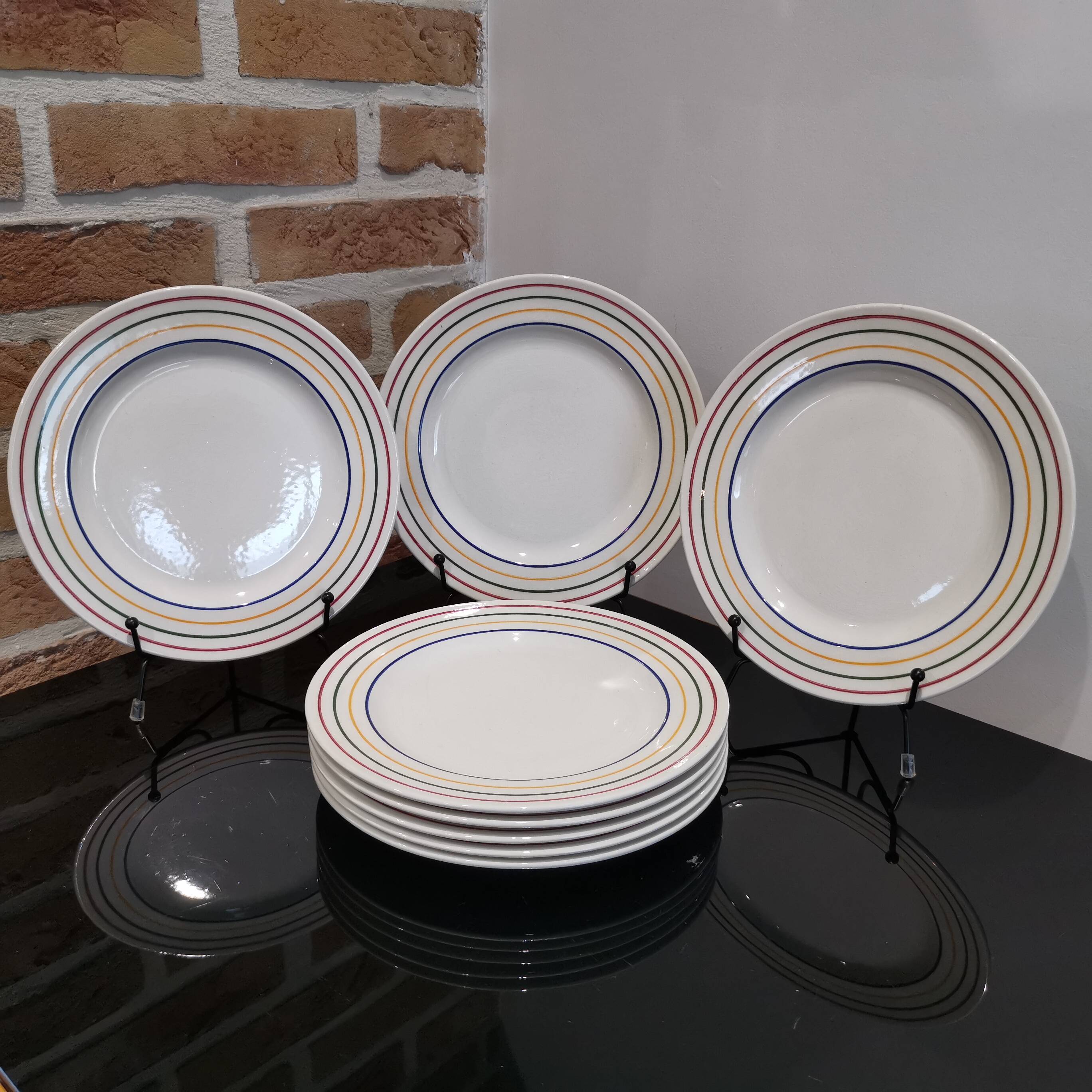 Série de 8 assiettes  à dessert Primula faïencerie italienne San Marciano Ceramiche