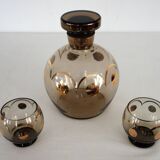 Liqueur service for two gilded crystal art deco Czechoslovakia