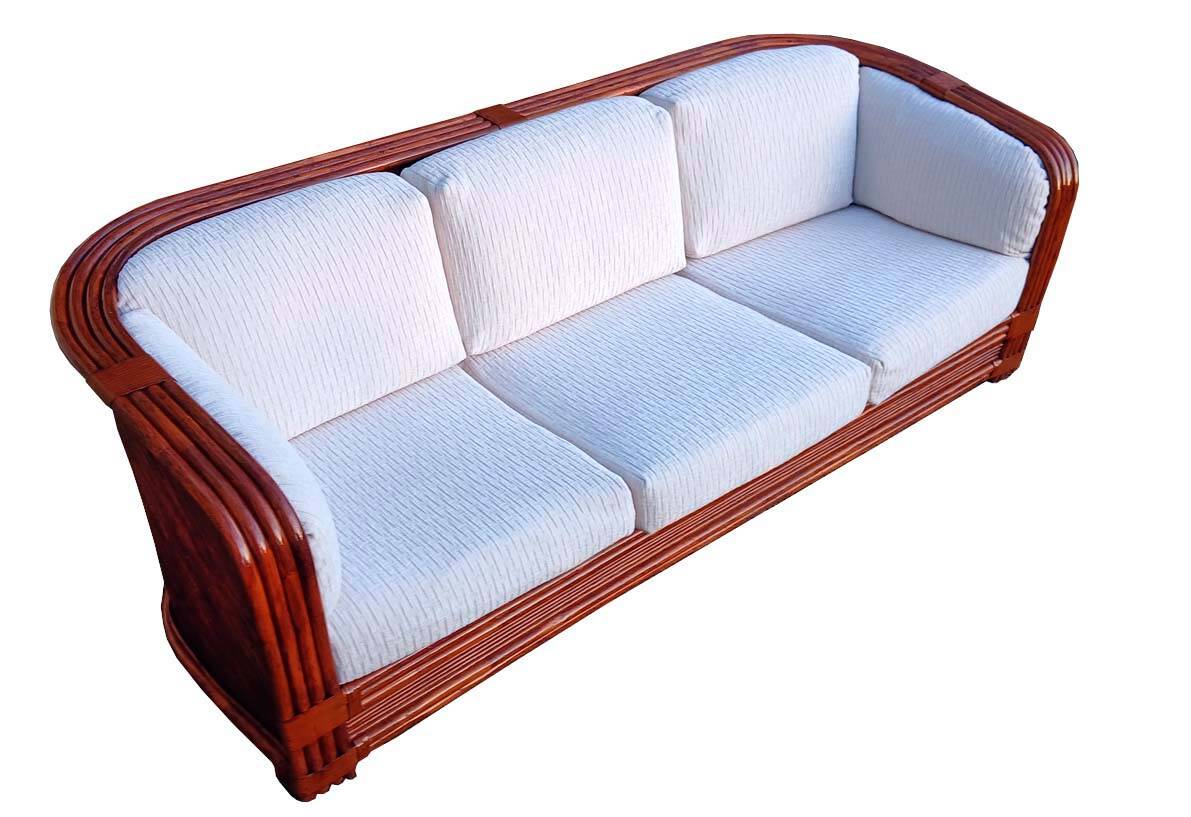 Canapé en bambou et rotin par Maugrion pour Roche Bobois