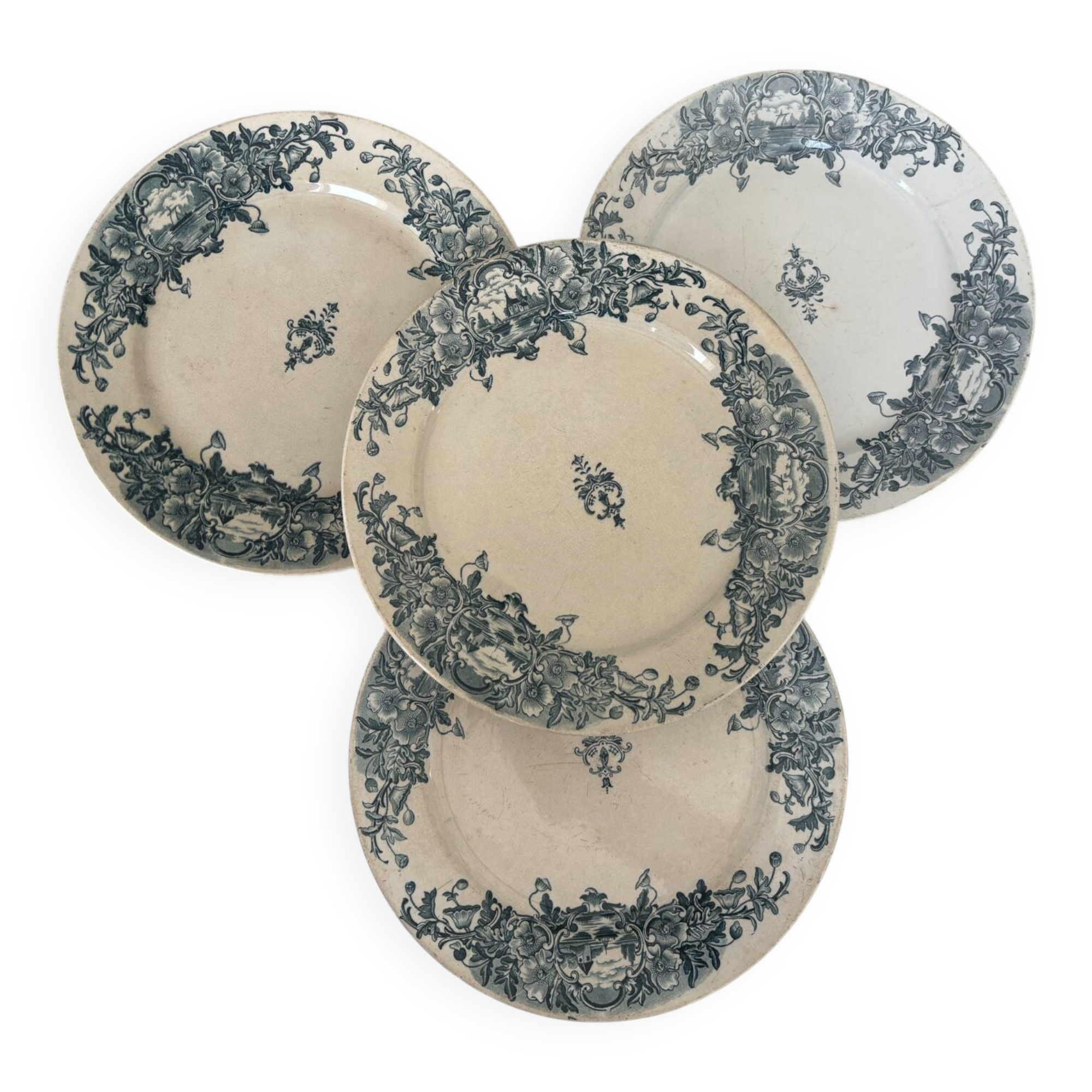 Iron Earth Plate Badonviller Marine • Romantic blue decor • Plate