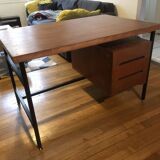 1960s modernist desk with a suspended drawer unit.