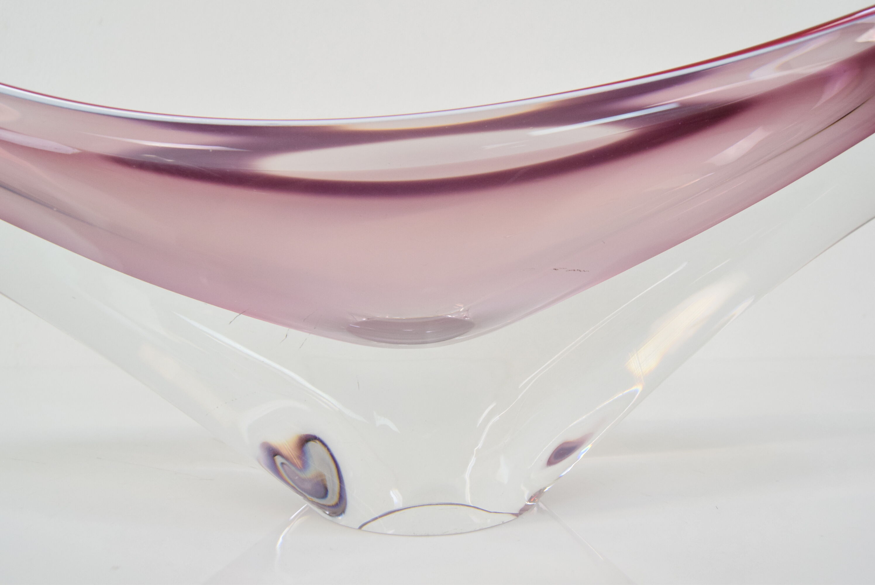 Mid-century Glass Bowl,designed Josef Hospodka for Chribska,1960's.