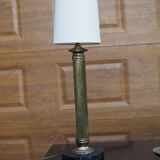 Lampe colonne en laiton et marbre noir
