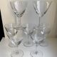 Set of 7 engraved wine glasses star model 50s
