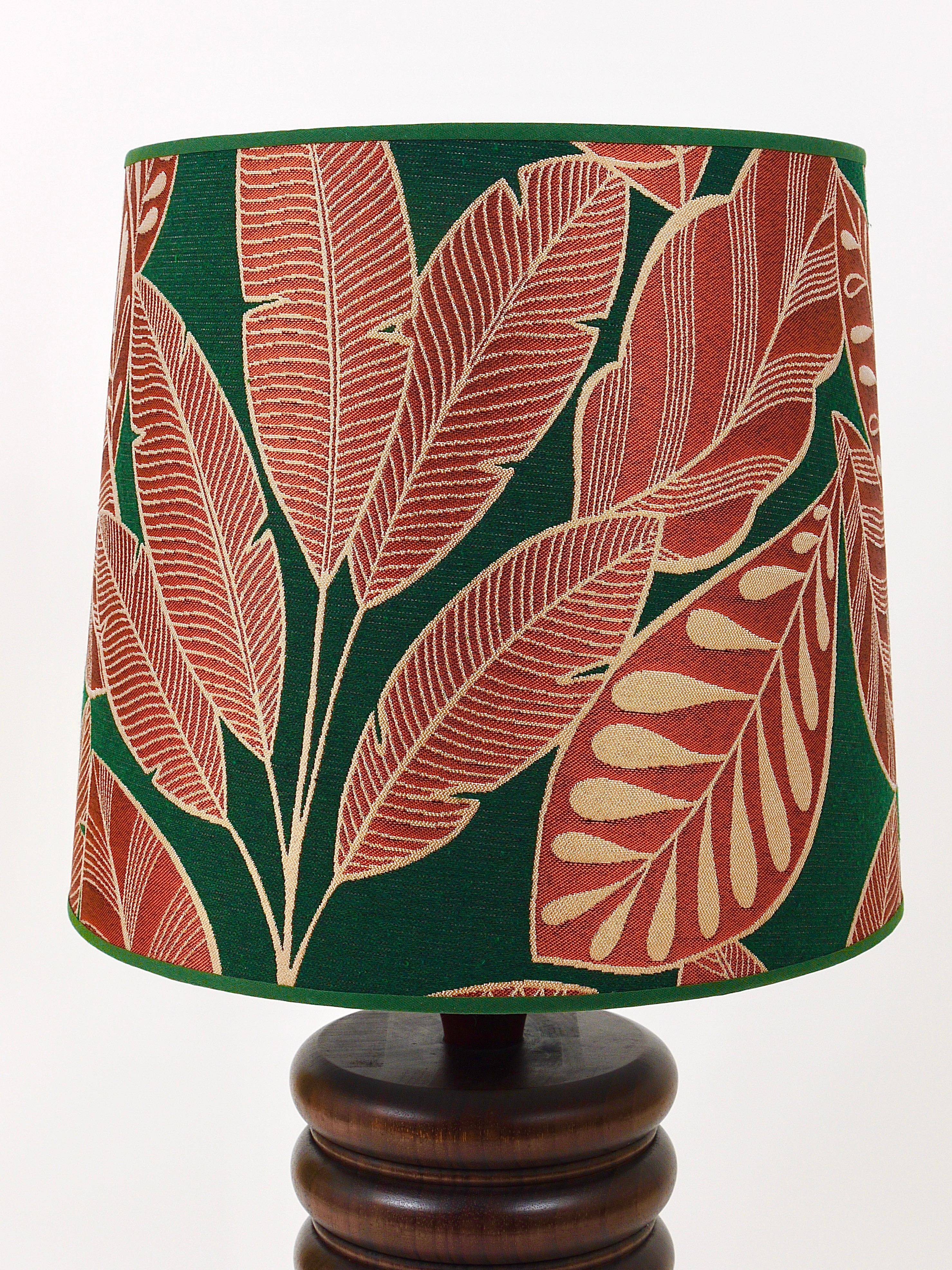 Mid-century table or accent lamp, turned wooden base, Sweden, 1970s
