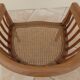 2 Colonial armchairs in natural solid wood with cane seats