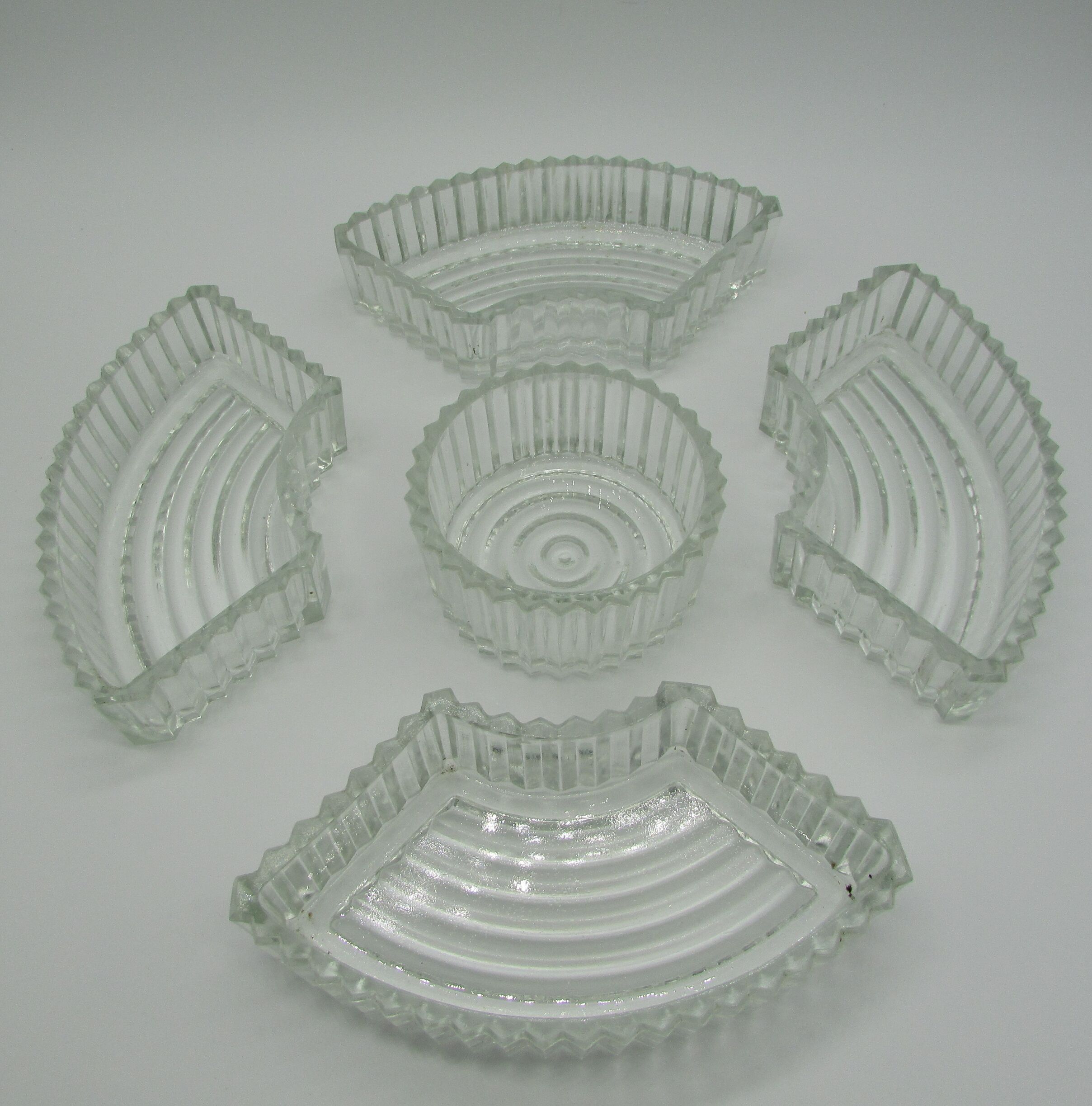 Serving tray 5 glass compartments