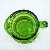 Green molded glass pitcher - Bormioli Fidenza made in Italy - vintage 60's