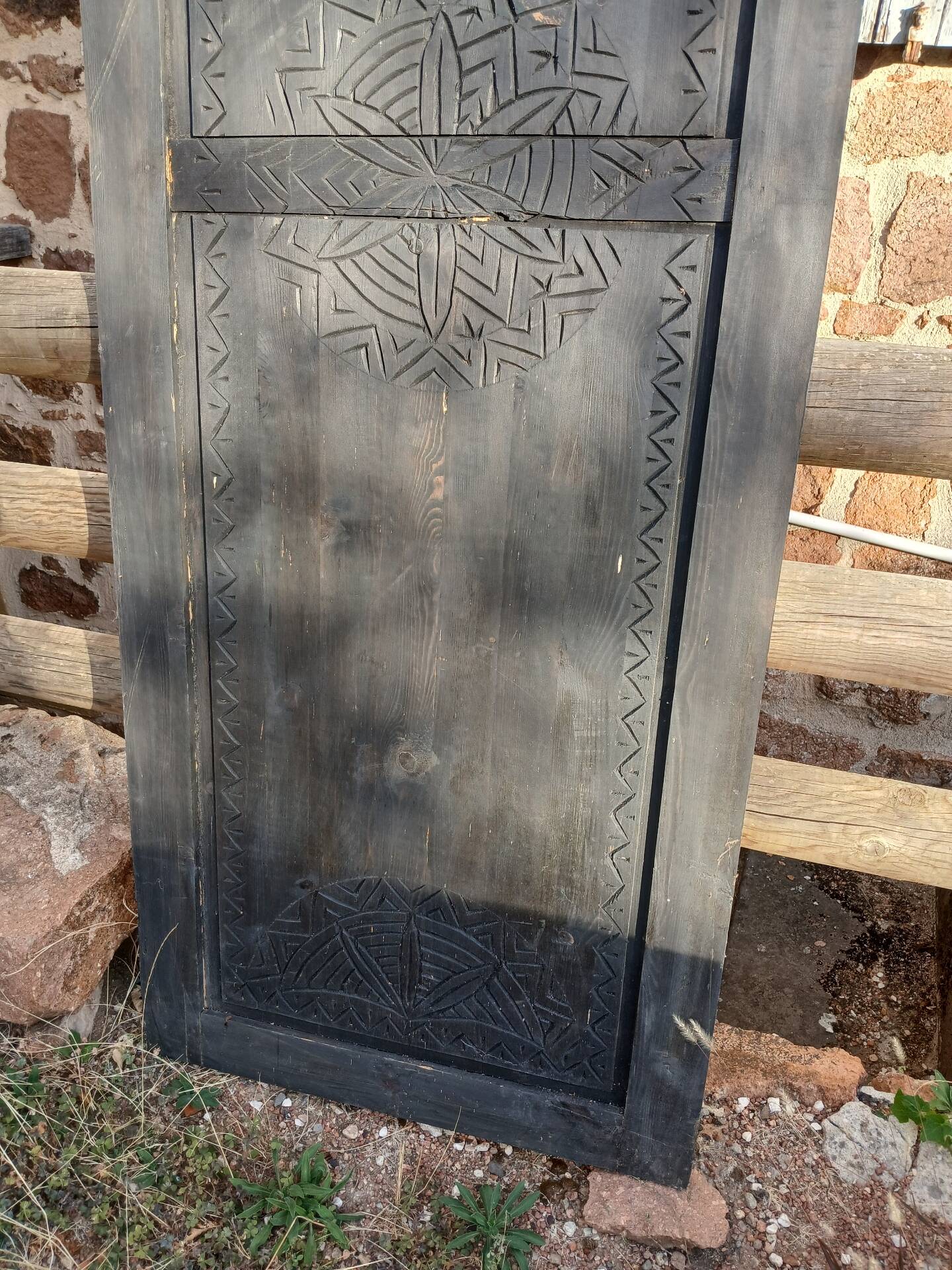 3 doors/old carved wooden panels