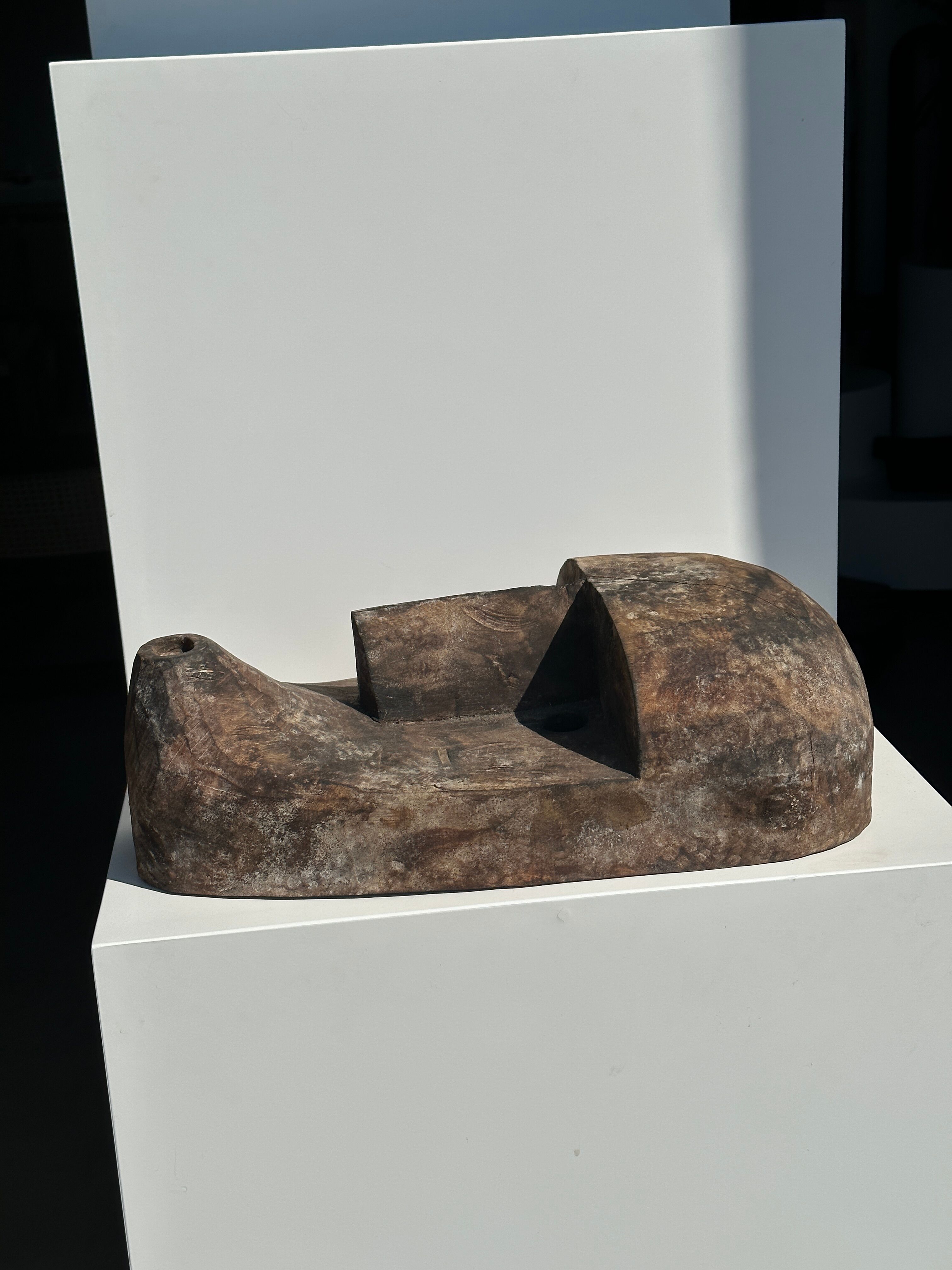 Large Timor mask in patinated wood H:50cm (1)