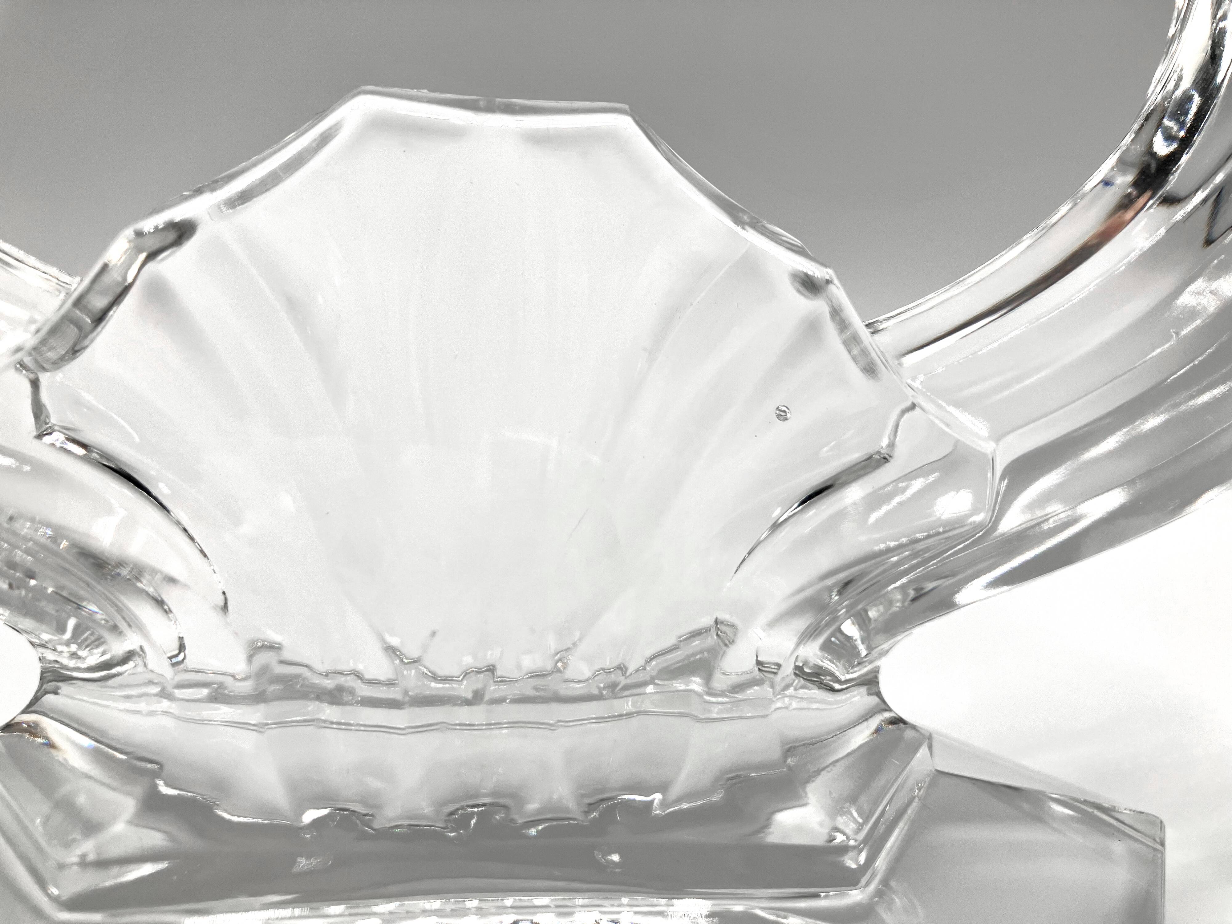 Set of 2 double-light crystal candlesticks • Val Saint-Lambert crystal factory • 1953 • Belgium