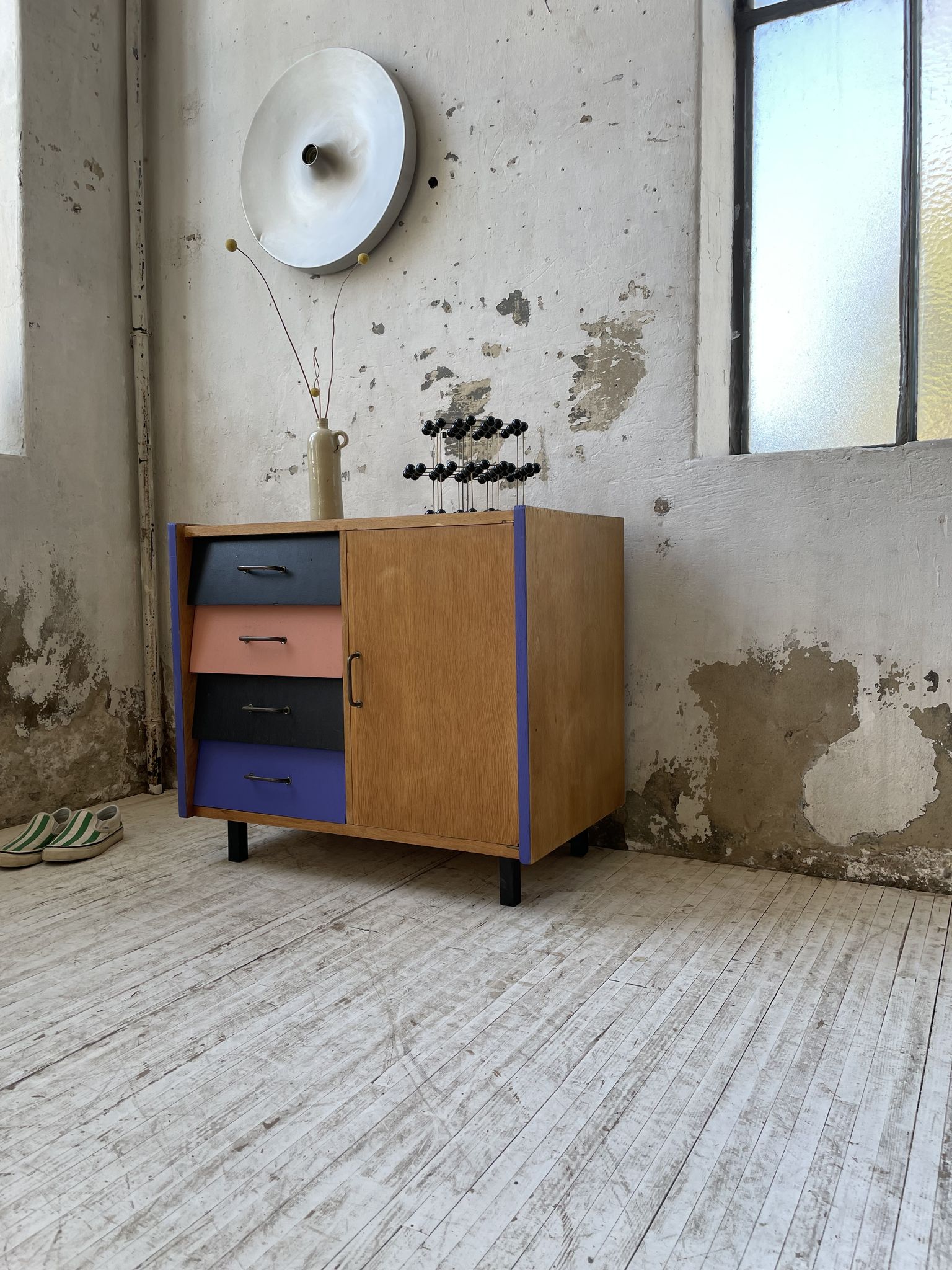 Colorful chest of drawers furniture 60s