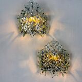 Pair of Murano cut glass wall sconces, Italy, 1970s