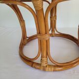 Tabouret rond en rotin