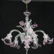 Charming Vintage Venetian Chandelier, Pink Murano Glass, 1950s