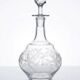 Antique engraved crystal carafe, floral decoration, Bohemia 19th-20th century.