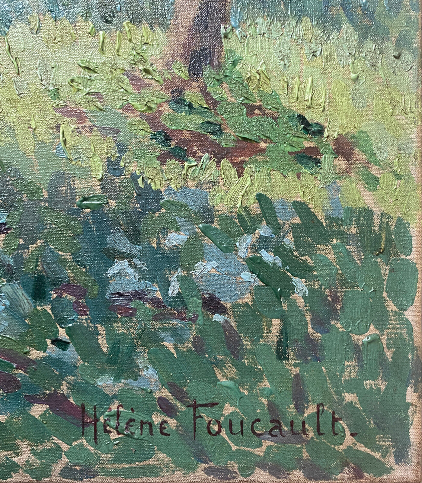HST painting "Sunny Glade" Impressionism Hélène Foucault (1886-1959)