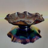 Prachtige schaal in iriserend glas met decor van dragon en lotus fenton