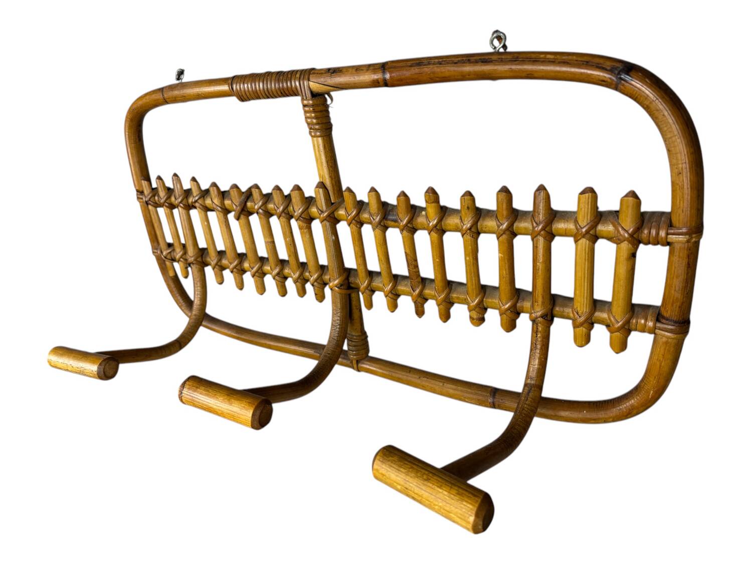 1960s Italian Rattan Coat Rack