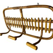1960s Italian Rattan Coat Rack