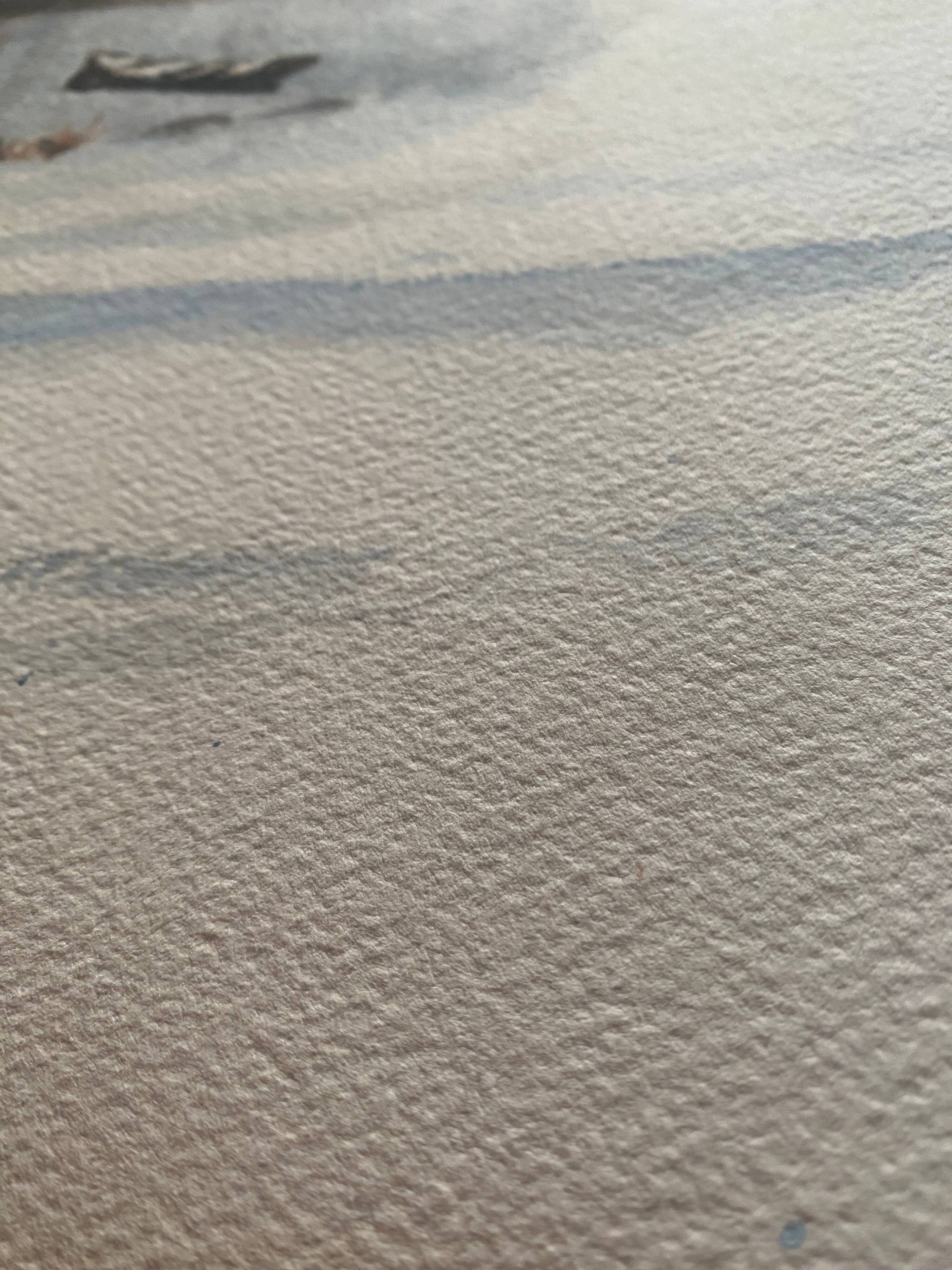 Original watercolor painting "Winter landscape with village and boats"