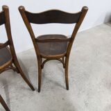 Pair of 1920s Baumann Bistro chairs, seat with design