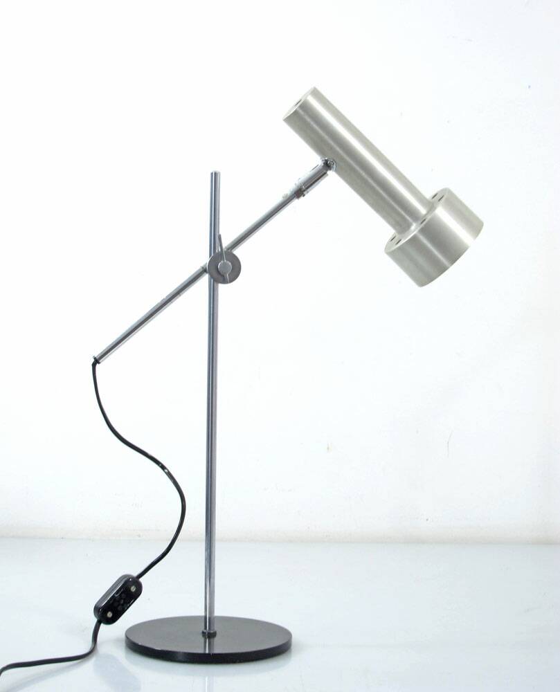 Minimal 1960s Aluminium Desk Lamp in the Style of Peter Nelson