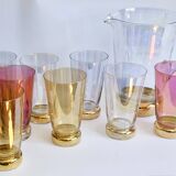Orangeade set in colored glass
