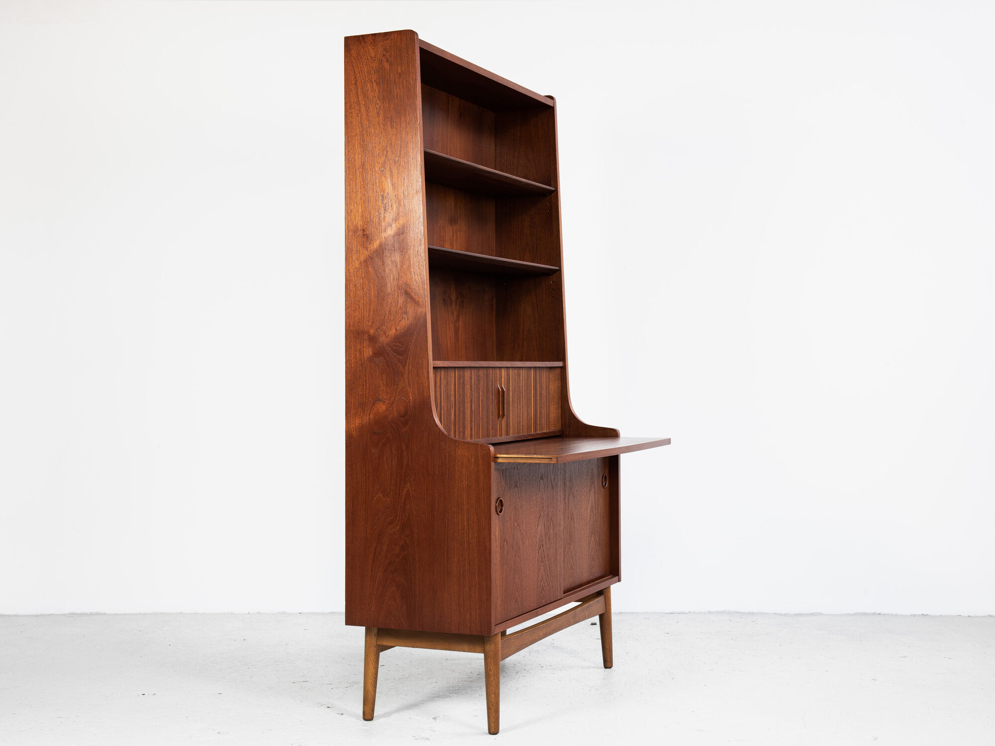 Midcentury Danish book shelf secretaire in teak by Nexø 1960s