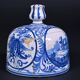 Émile Teissier in Malicorne. Pair of earthenware vases with blue and white decoration.
