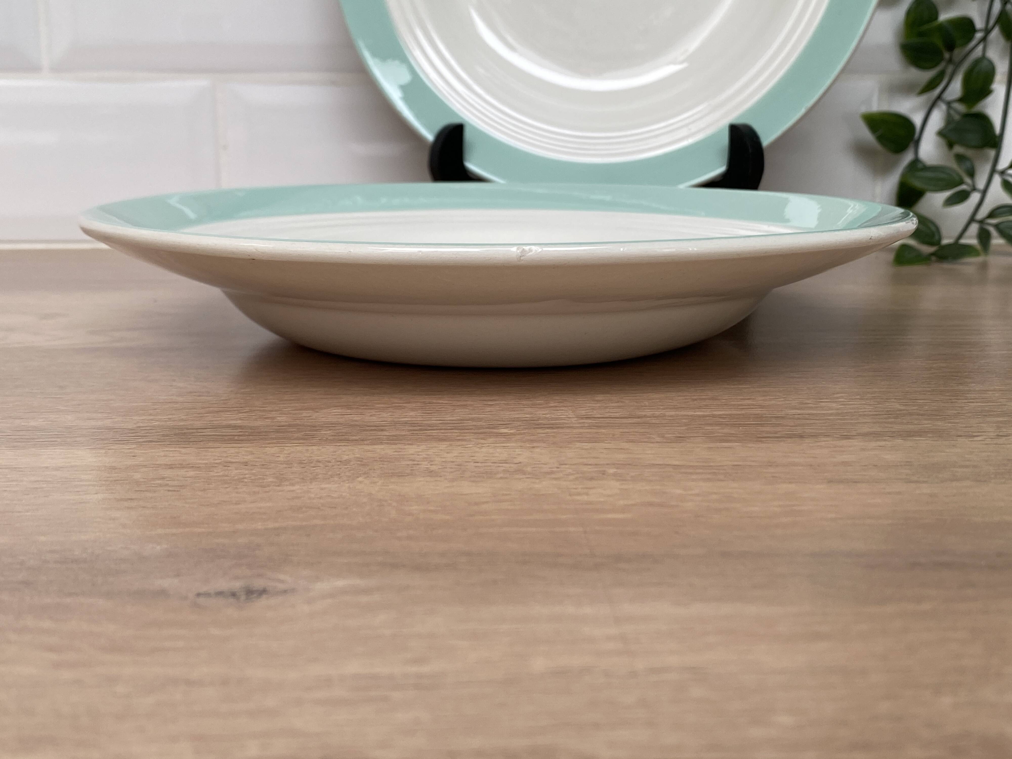 Set of 3 St Amand earthenware soup plates