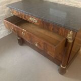 Empire chest of drawers with columns, 19th century mahogany