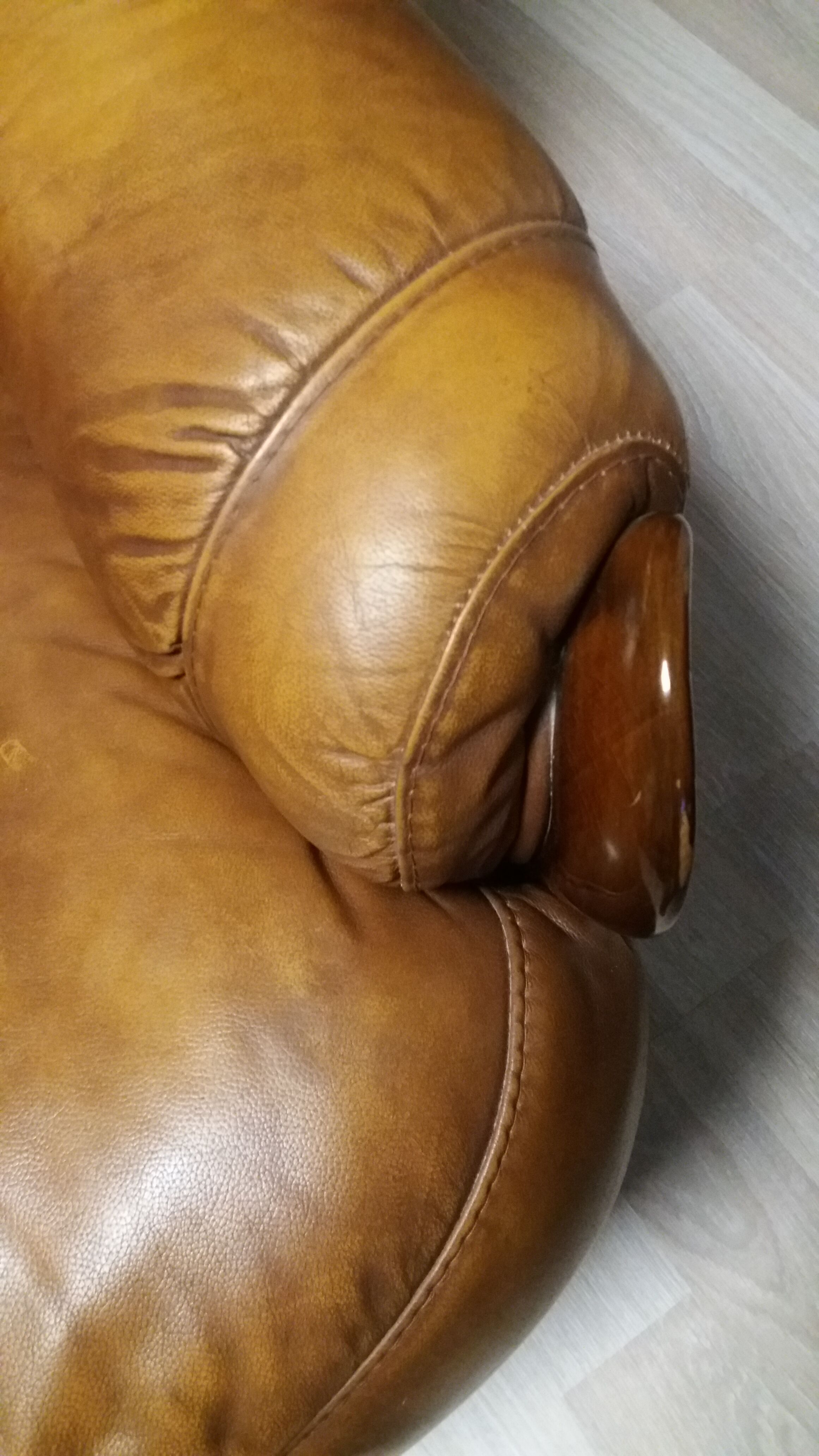 Brown leather armchair