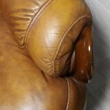 Brown leather armchair