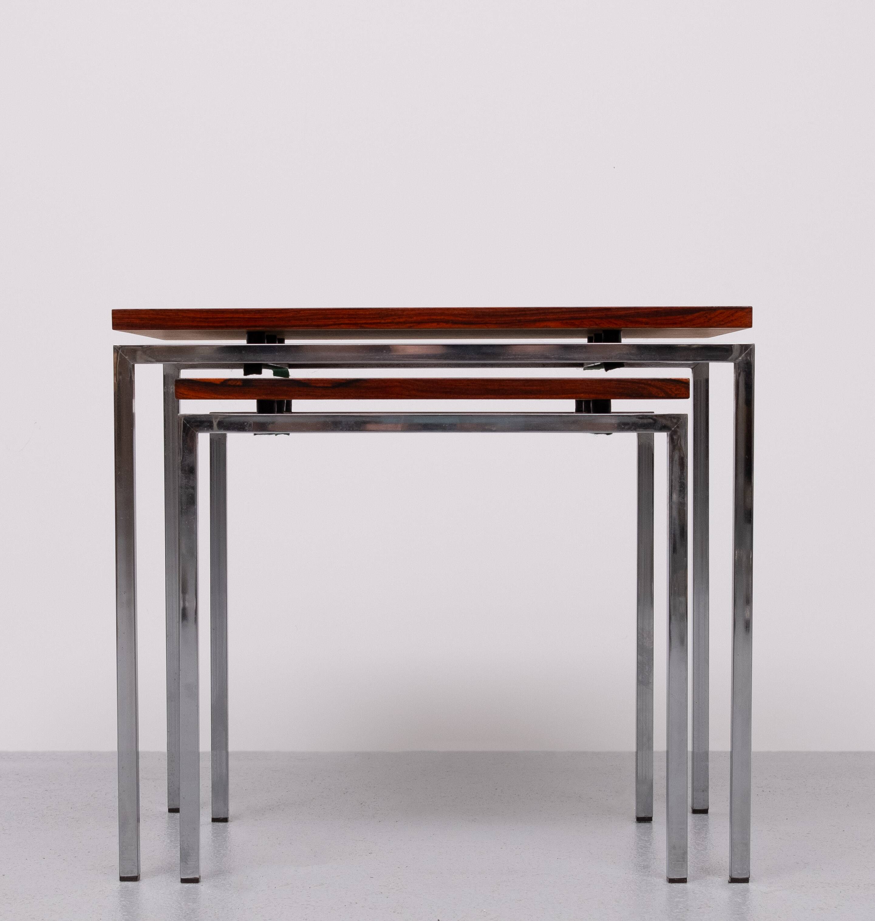 set Rose wood side tables 1970s