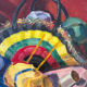 The wool basket, still life signed by Camille Mouret.