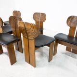 Mid-Century Modern Set of 6 Africa Chairs by Afra & Tobia Scarpa for Maxalto, 1970s