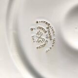 12 Saint Amand oyster plates, sky blue and white