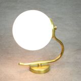 Vintage Italian Mid-century Brass and Opaline Wall Lamp
