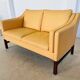 VINTAGE DANISH RETRO SKIPPER 2 PERSON SOFA IN BUTTERMILK LEATHER
